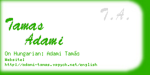 tamas adami business card